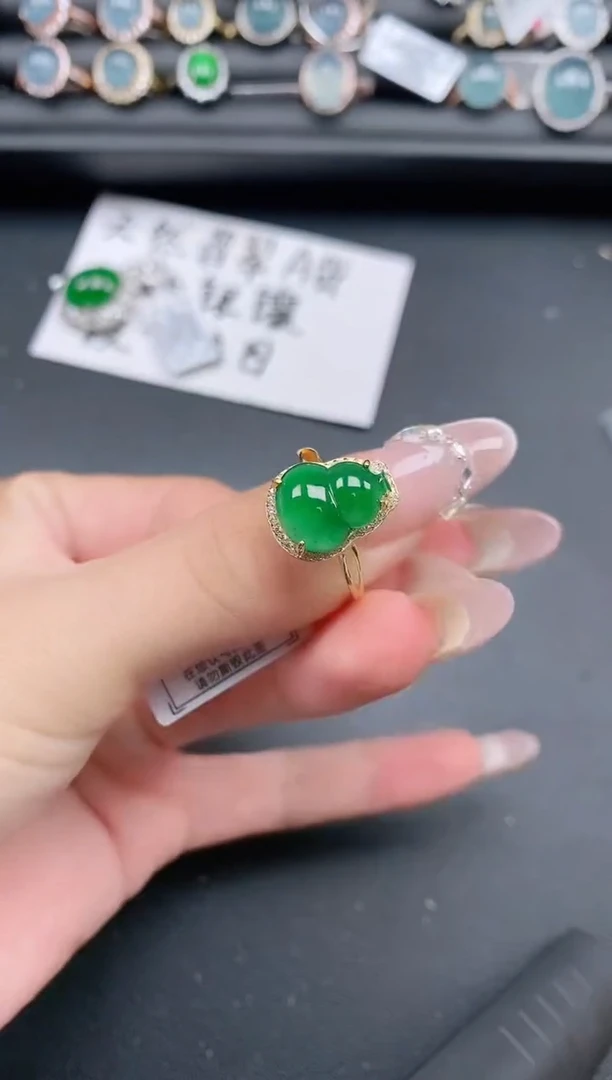 银S925镶嵌戒指翡翠1111111
