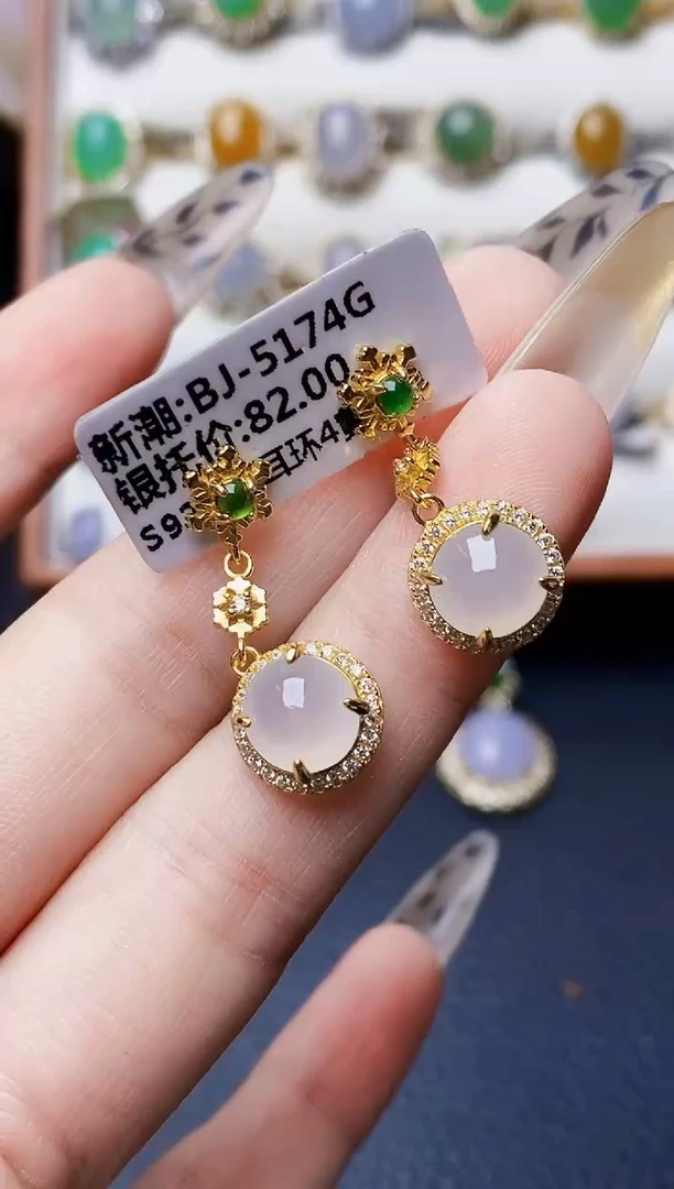 银S925镶嵌戒指翡翠3156