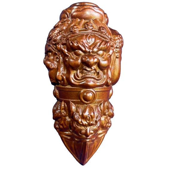 雷击枣木金刚杵手把件精工雕刻