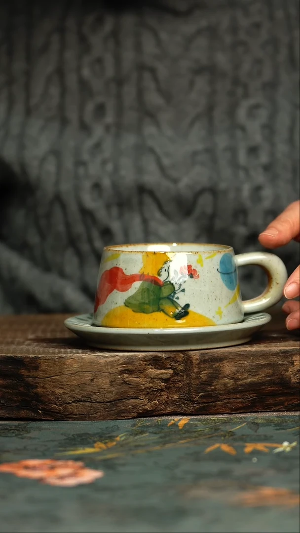 【闪购商品】杯杯釉下彩手工手绘同款陶器