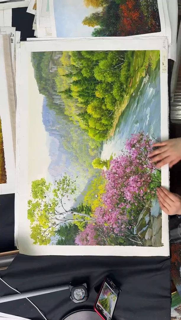 油画【原创·保真·带证书】朝鲜画家纯手绘油画--顺丰包邮--