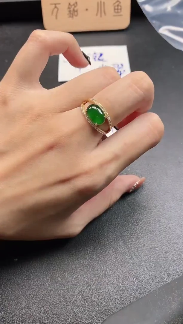 银S925镶嵌戒指翡翠51511