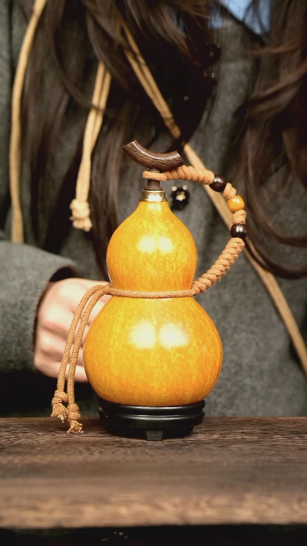 126号中药煮色  500ml左右 大漆葫芦水壶/酒壶 一物一拍