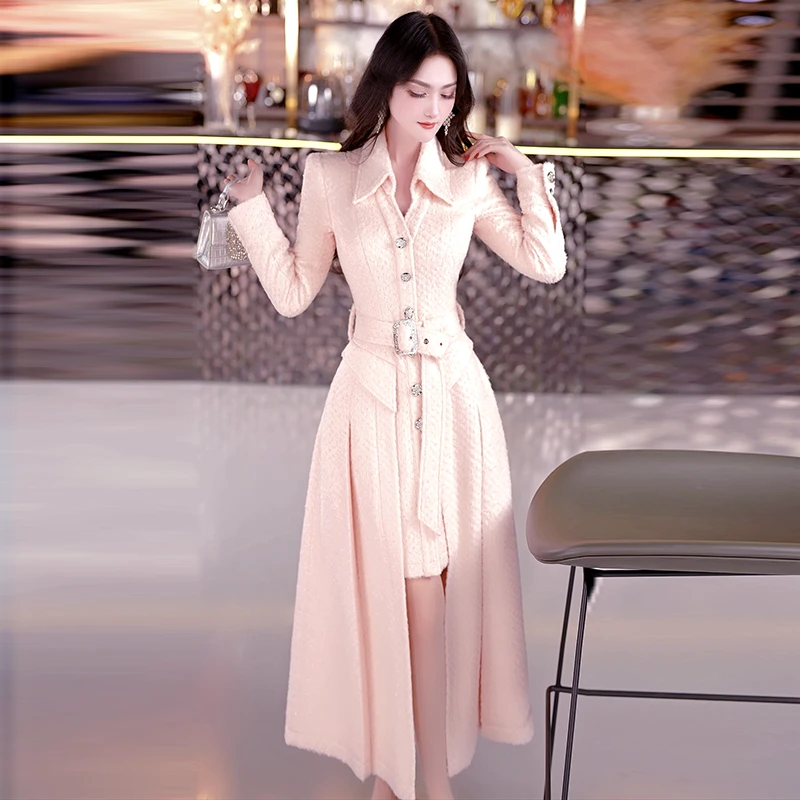 冬季气质减龄大衣2024新款法式女人味中长款过膝毛呢外套