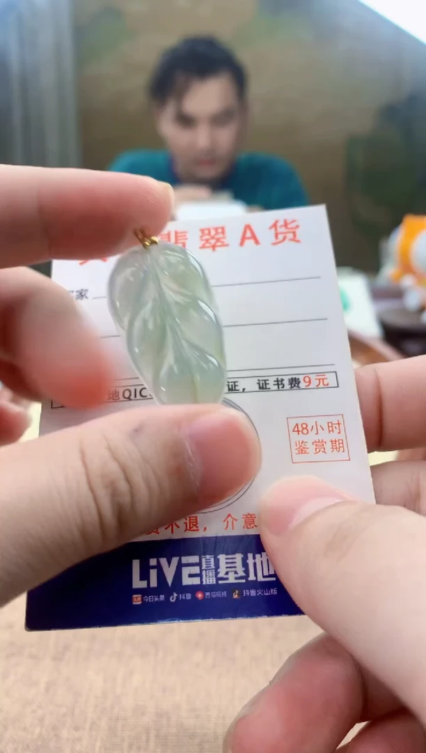 颈饰18K金镶嵌翡翠天然A货翡翠挂件