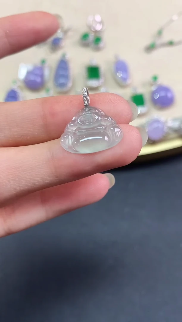 吊坠(不含链)18K金镶嵌翡翠吊坠(不含链)|1380