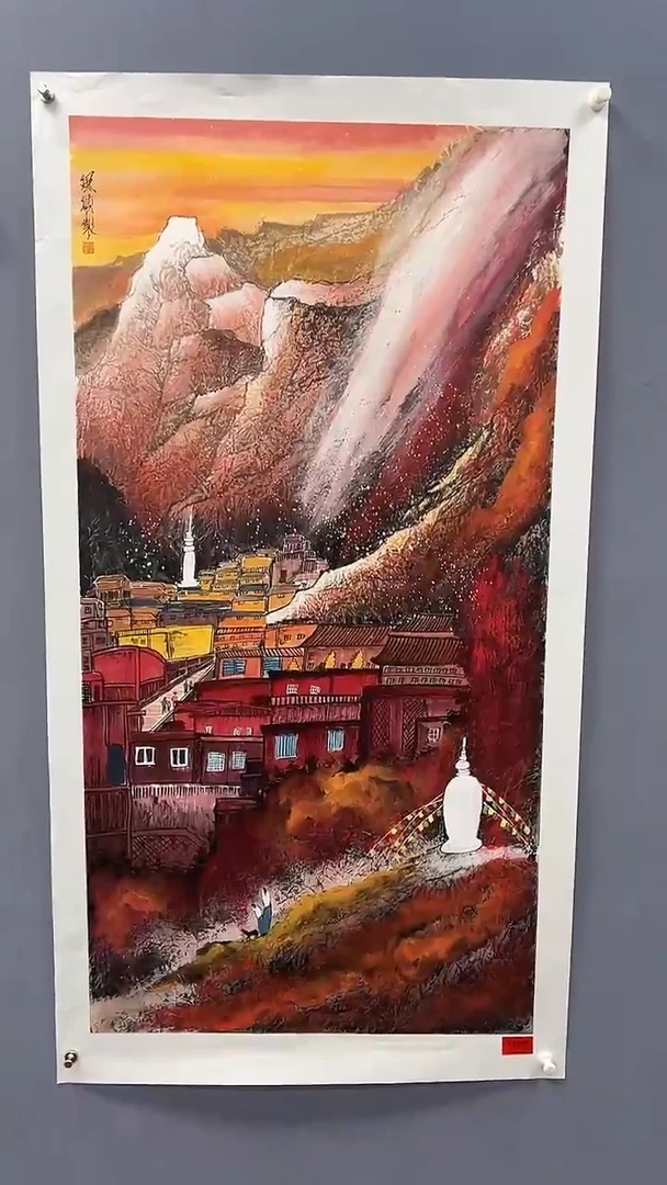 国画杨风顺绘画8pc山水JJ紫P作品