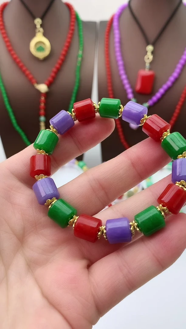 【闪购商品】翡翠手链14K金镶嵌S111手链