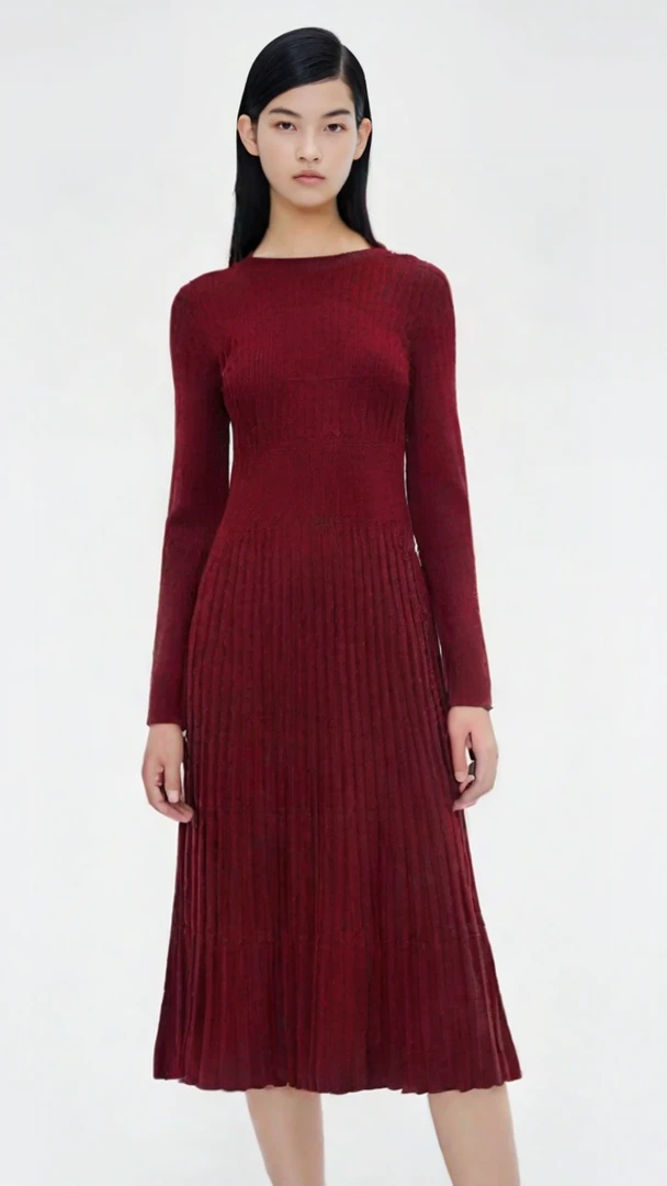 95新 Chanel/香奈儿 红色针织连衣裙/dd105香奈儿衣服