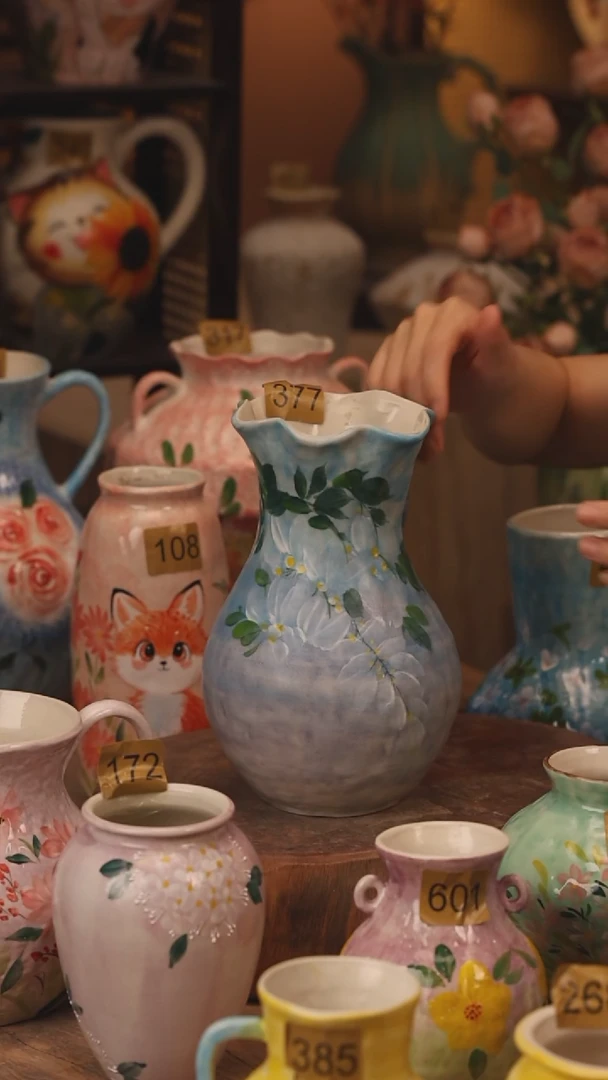 陶瓷377景德镇设计师手作花器摆件侘寂风