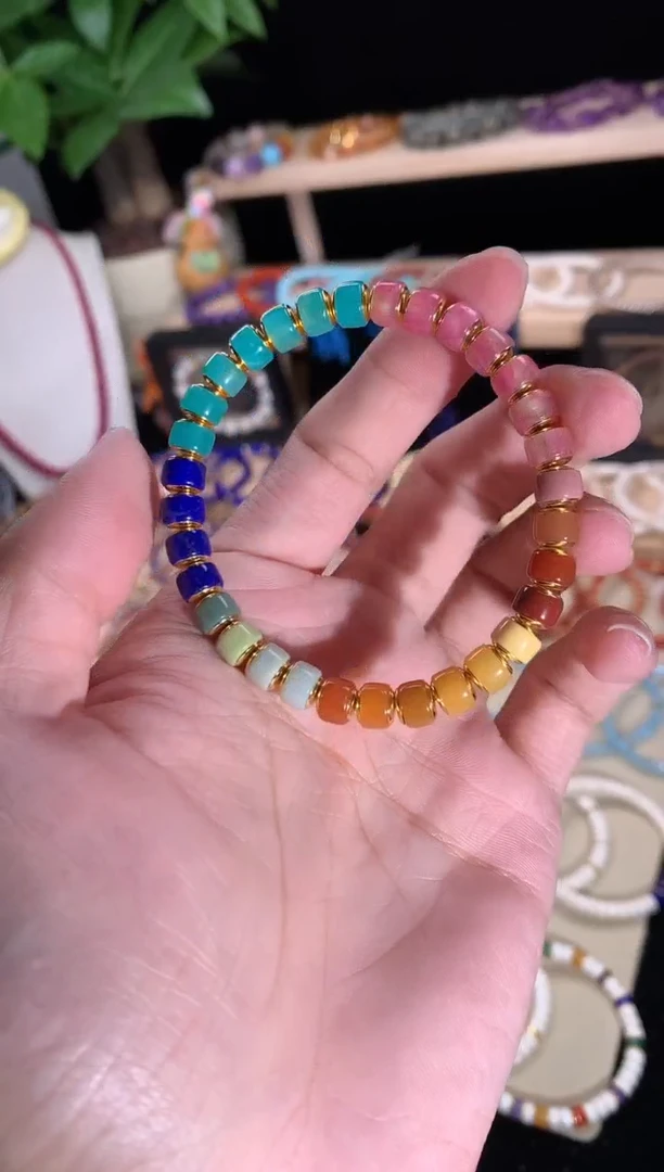 天然辰砂多宝汉堡手串7mm