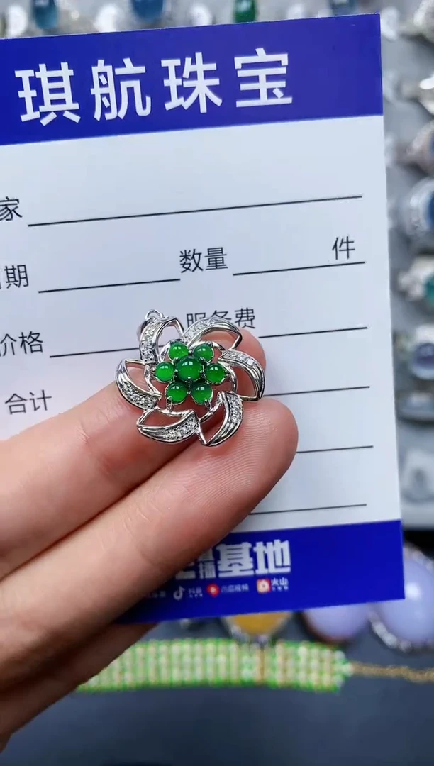 【闪购商品】翡翠颈饰银S925镶嵌0335