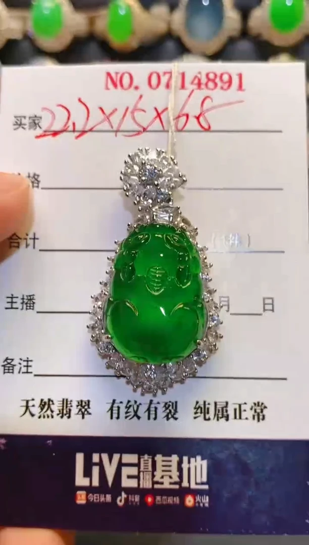 银S925镶嵌翡翠耳饰天然