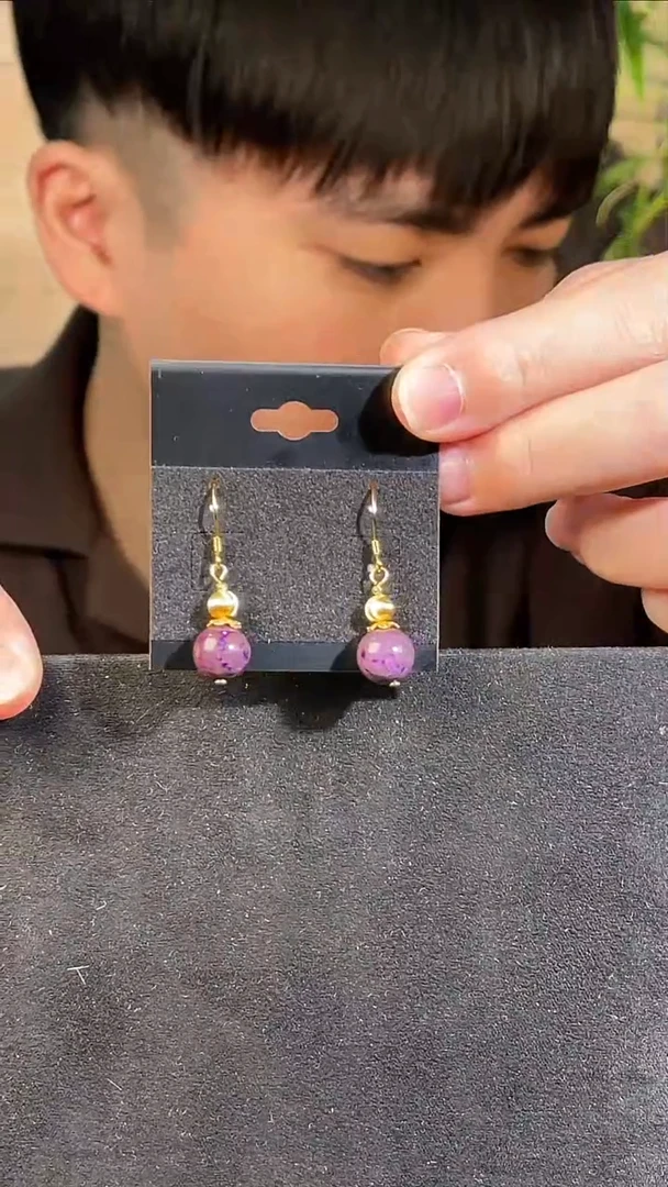 苏纪石（舒俱来）未镶嵌耳钩南非舒俱来老矿