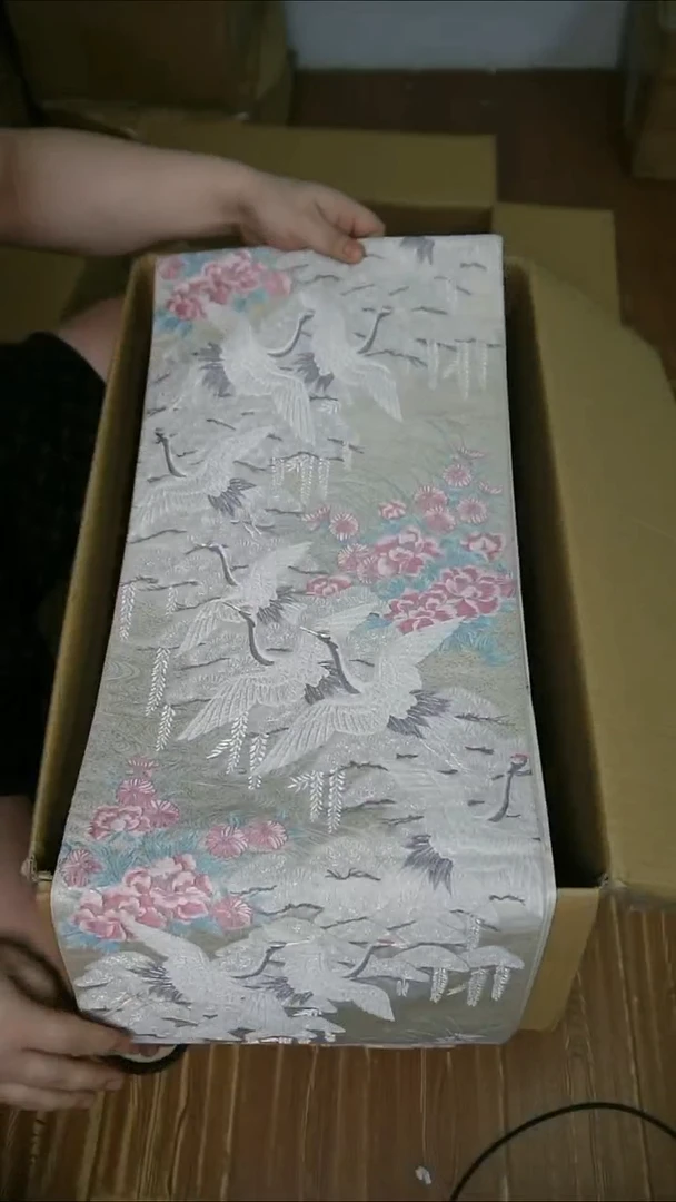 织绣织锦10仙鹤花卉