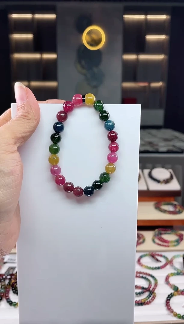 未镶嵌单圈手串碧玺（多样性发一条）Q