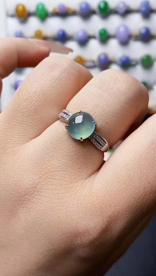 银S925镶嵌戒指翡翠3033