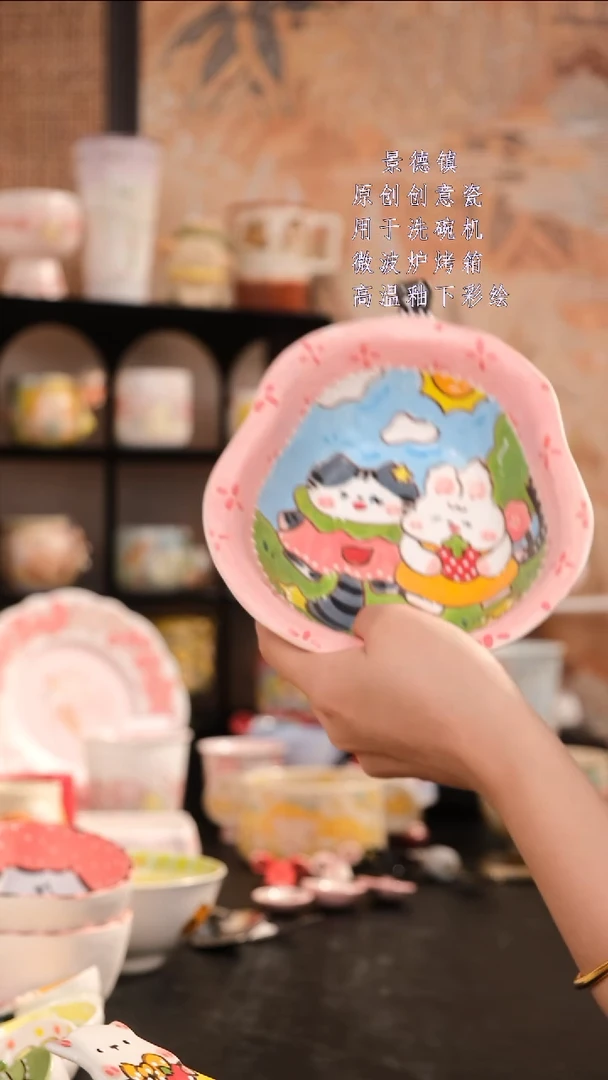 摆件景德镇手工手绘设计师款