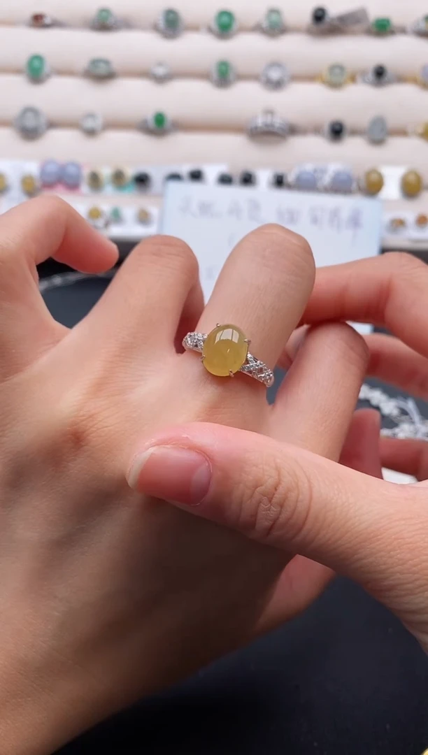 银S925镶嵌戒指翡翠3333333+4