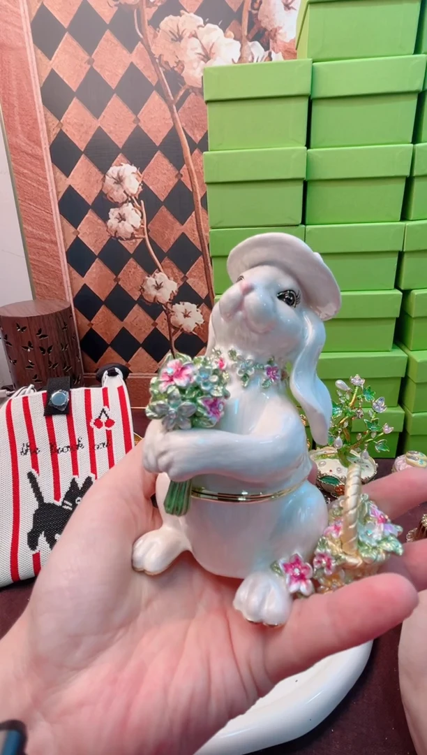锌合金珐琅彩首饰盒摆件默认微瑕不退不换～