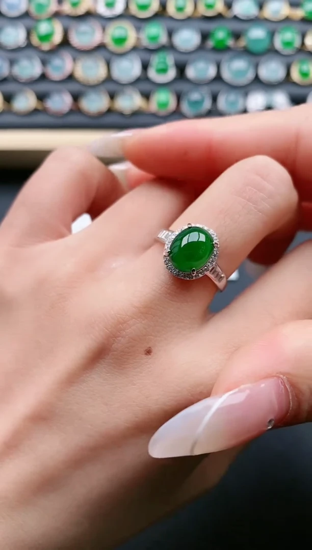 【闪购商品】翡翠戒指银S925镶嵌111111