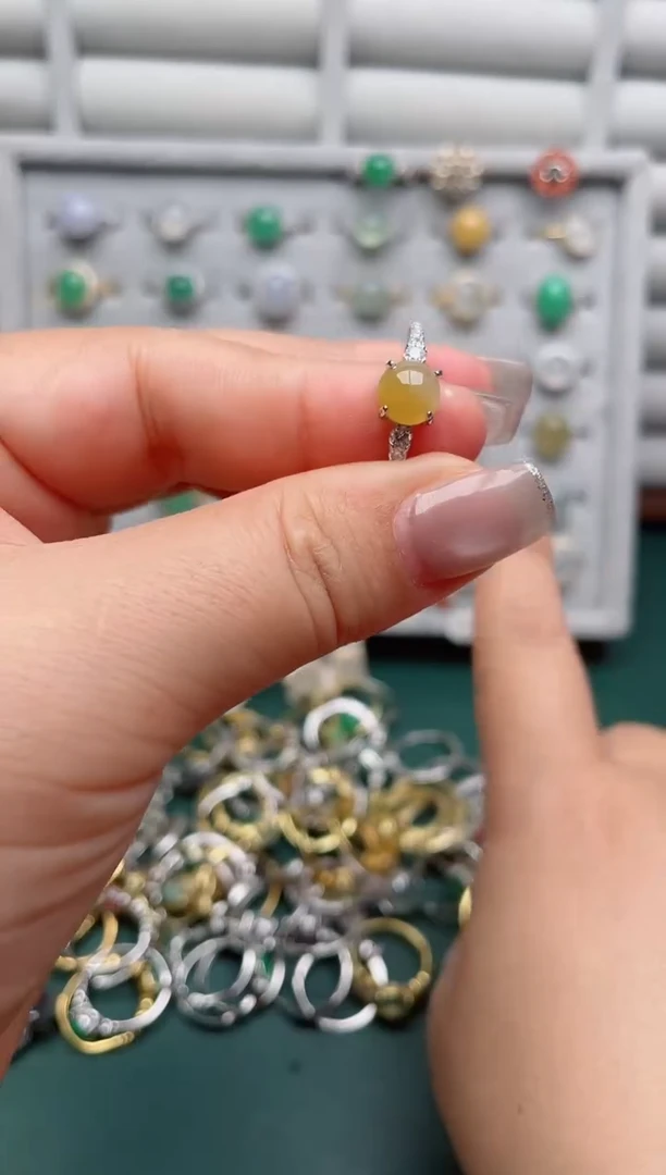 银S925镶嵌戒指翡翠.