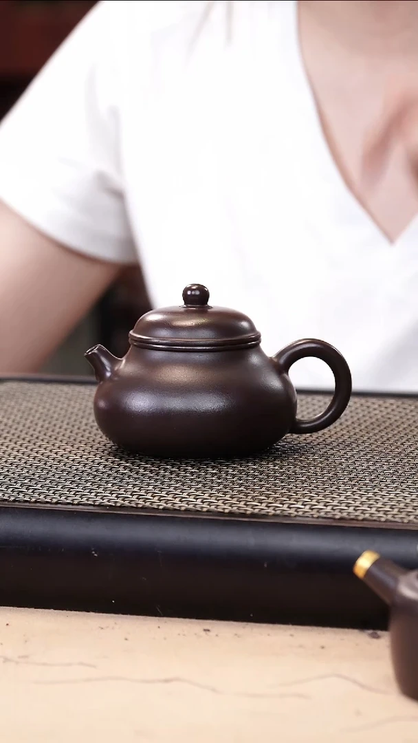 茶壶紫砂陈老师紫茄泥超精工容天140cc