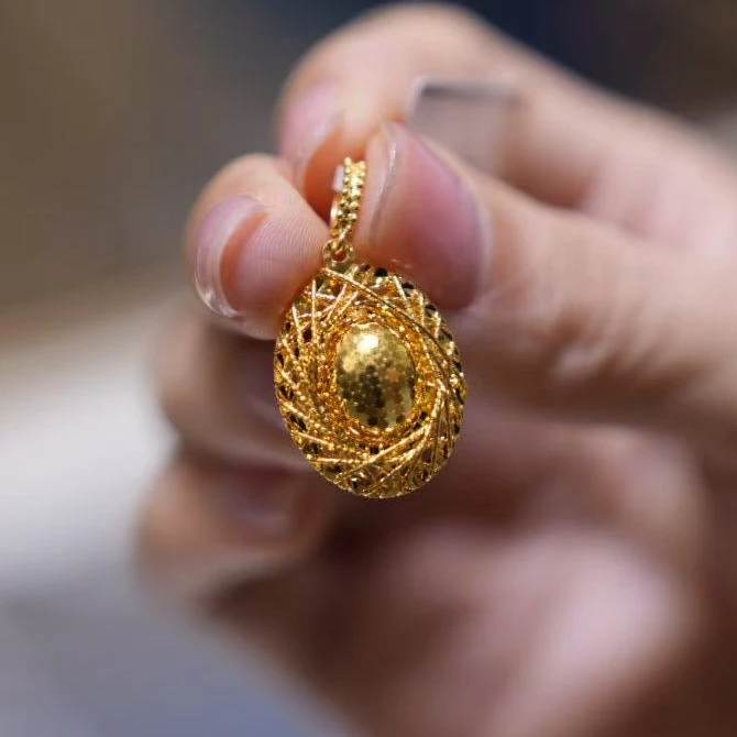 【巧玲专属】足金999花丝鸽子蛋吊坠 时尚百搭 4.03