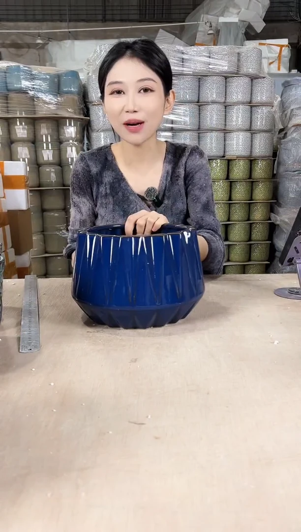 【闪购商品】陶瓷南瓜蓝花釉大号21x16