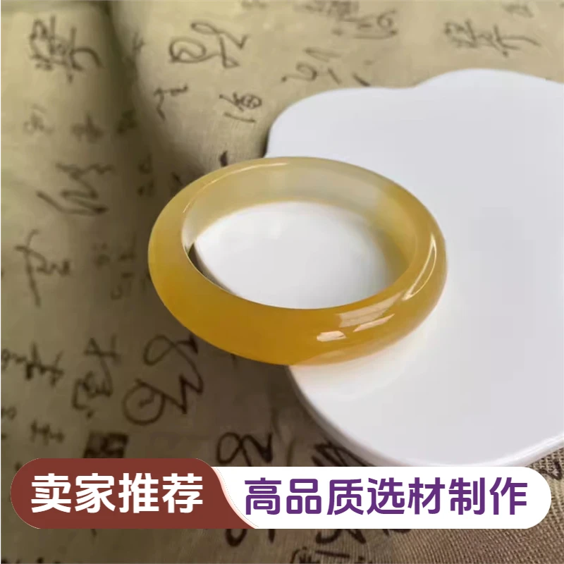 天然黄龙玉手镯宽版正圈子女时尚大气百搭镯子半山半水多样性发一