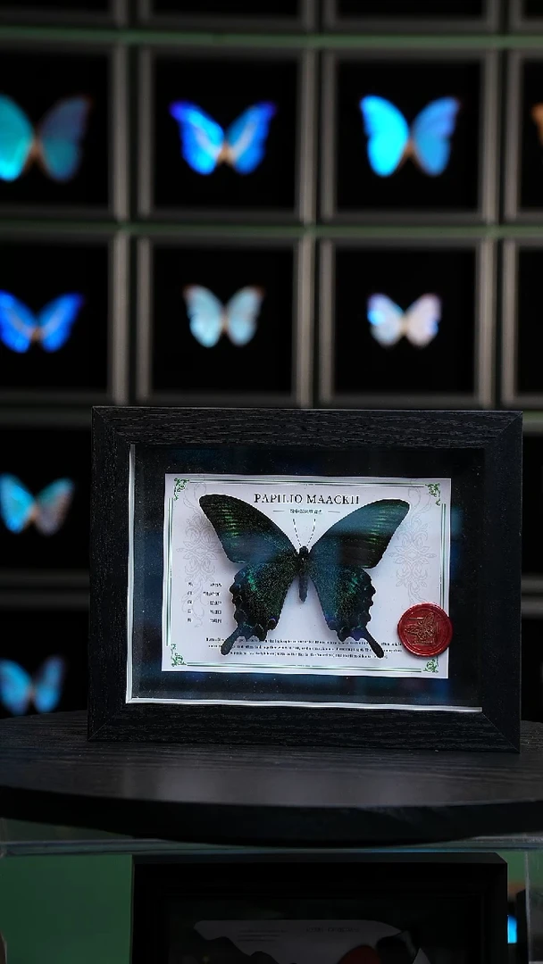 绿带翠凤蝶夏型8寸黑框国风版