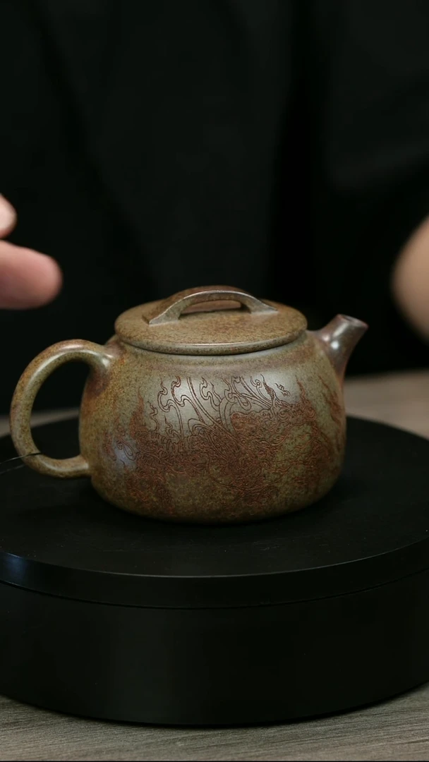 茶壶紫砂追***年H2029李琴柴烧钱币大口瓦