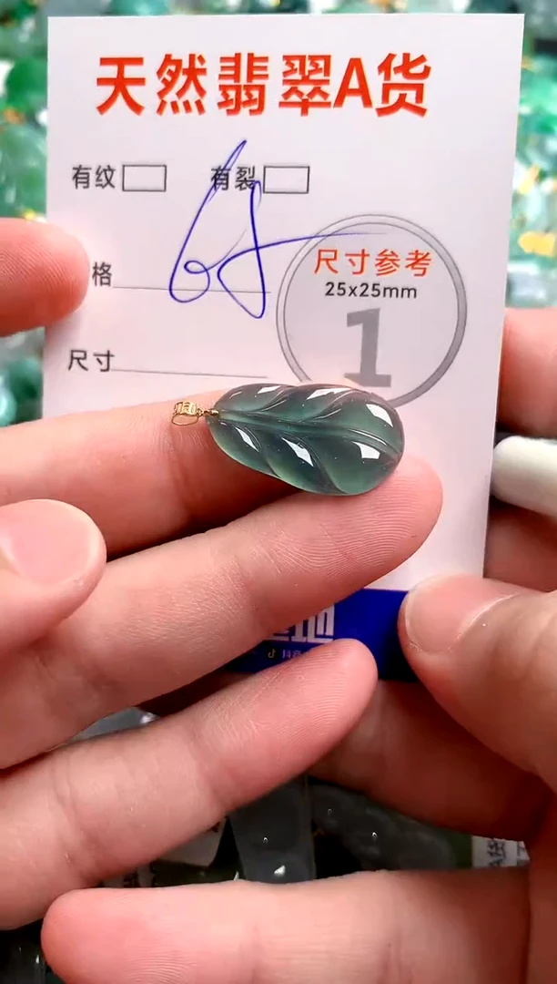 翡翠18K金镶嵌颈饰13003170