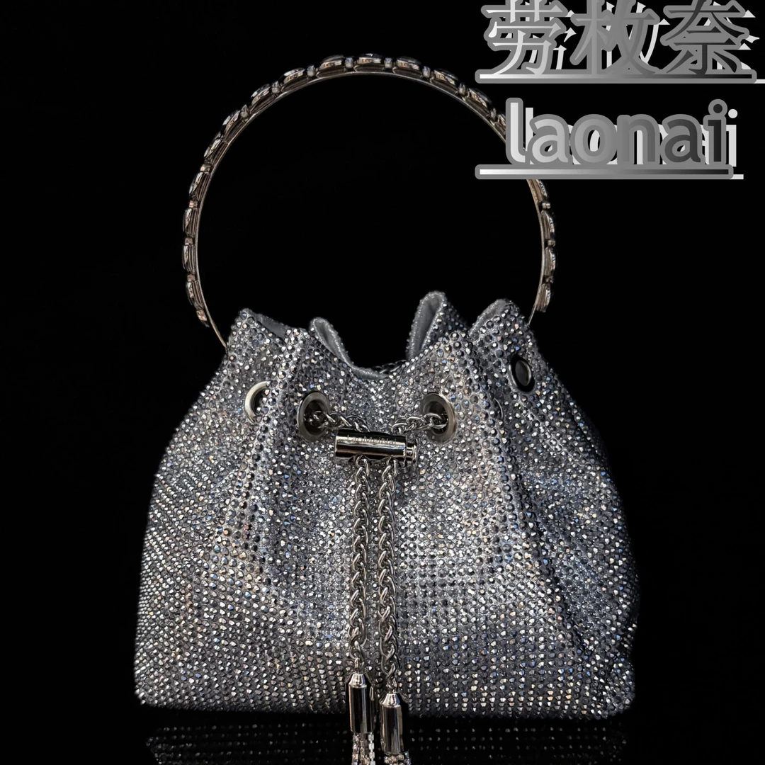 【爱*自己】新款手工钻包满钻手提水桶满钻包欧美亮钻满钻钻女包