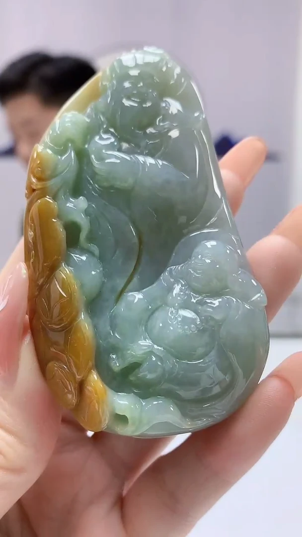 【闪购商品】定制翡翠未镶嵌4917DD-毛货挂件47