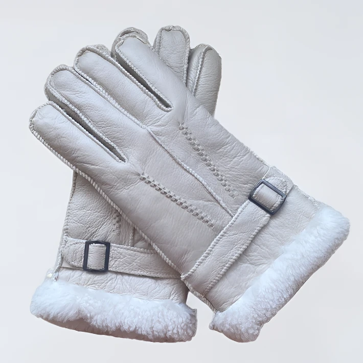 手套男女码皮毛一体防风防寒加厚毛毛手套真羊皮户外出行骑车手套