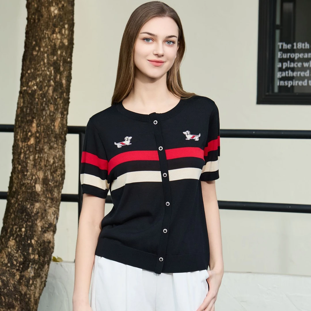 COCO&玛索100%天丝莱赛尔针织衫正品洋气衣服显瘦减龄时尚不起球