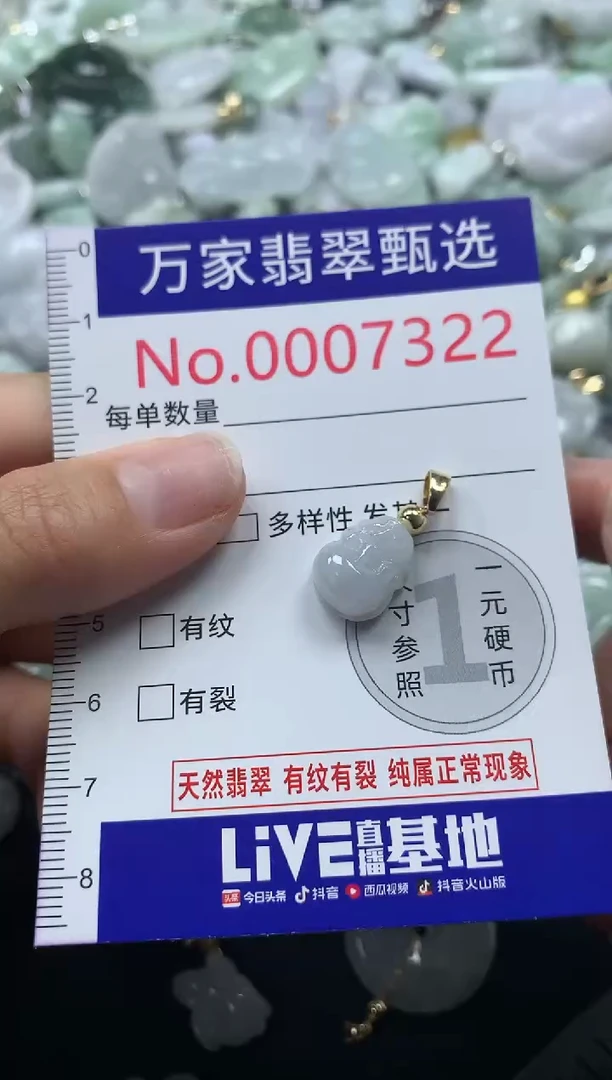 吊坠(不含链)未镶嵌翡翠7322