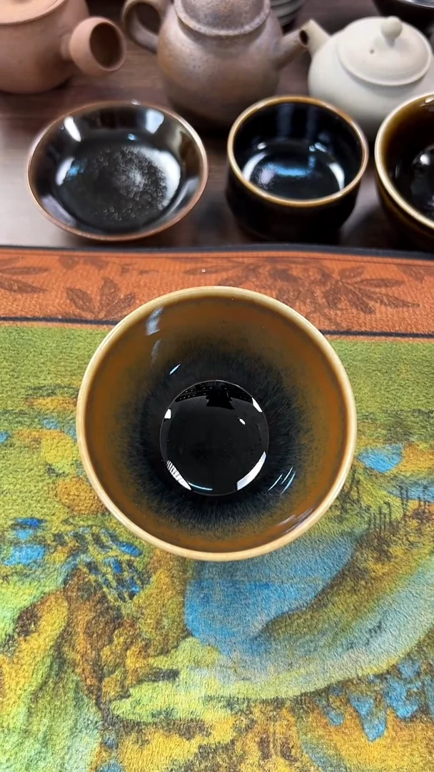 今***了原矿釉高温窑变色主人杯