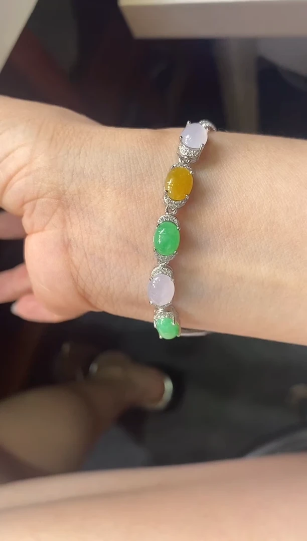 银S925镶嵌手链翡翠手链