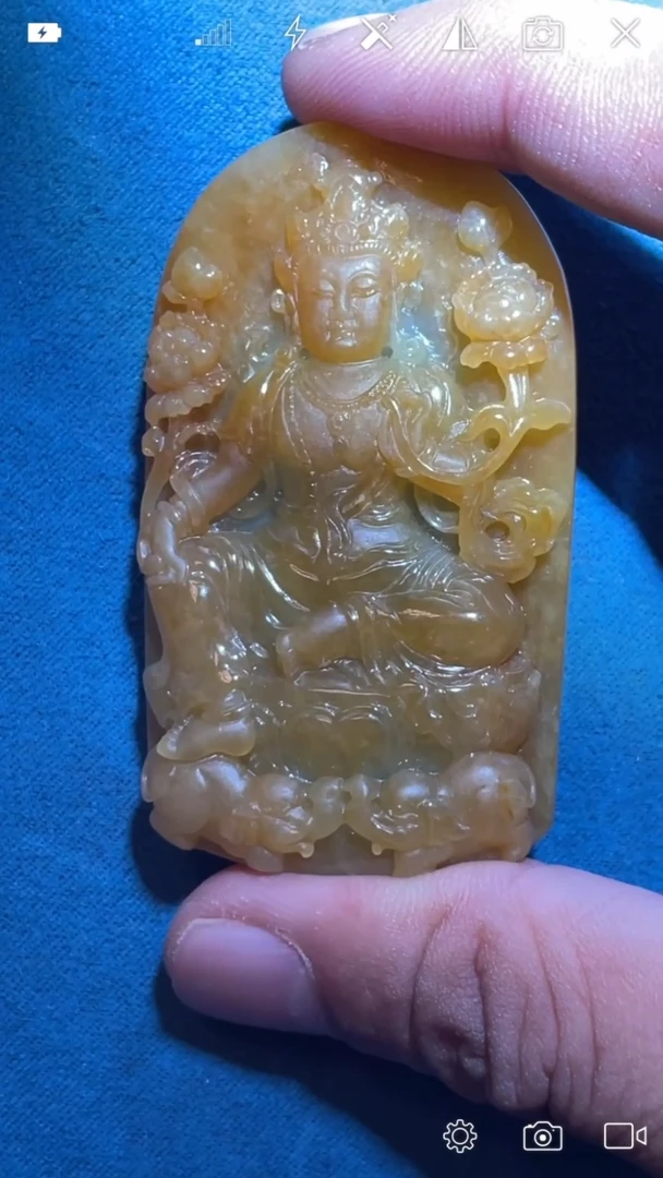 翡翠挂件未镶嵌XJ大势至菩萨吊坠61*34*10