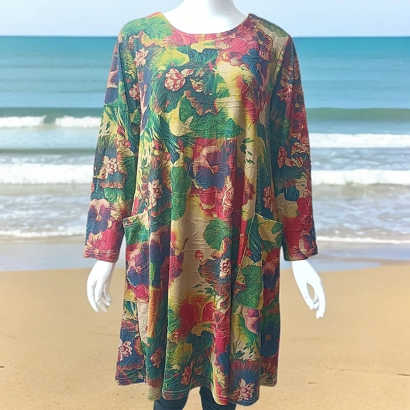 夏季女装连衣裙气质减龄显瘦中年妈妈中长裙外贸清仓长袖网红时尚