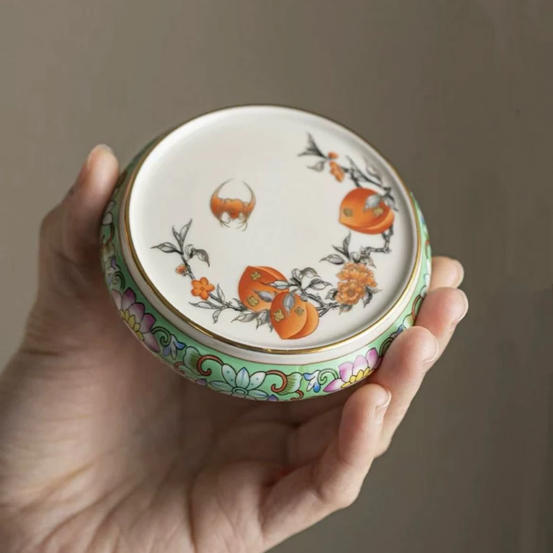 纳兰 桃子盖置茶道零配（Q7870）