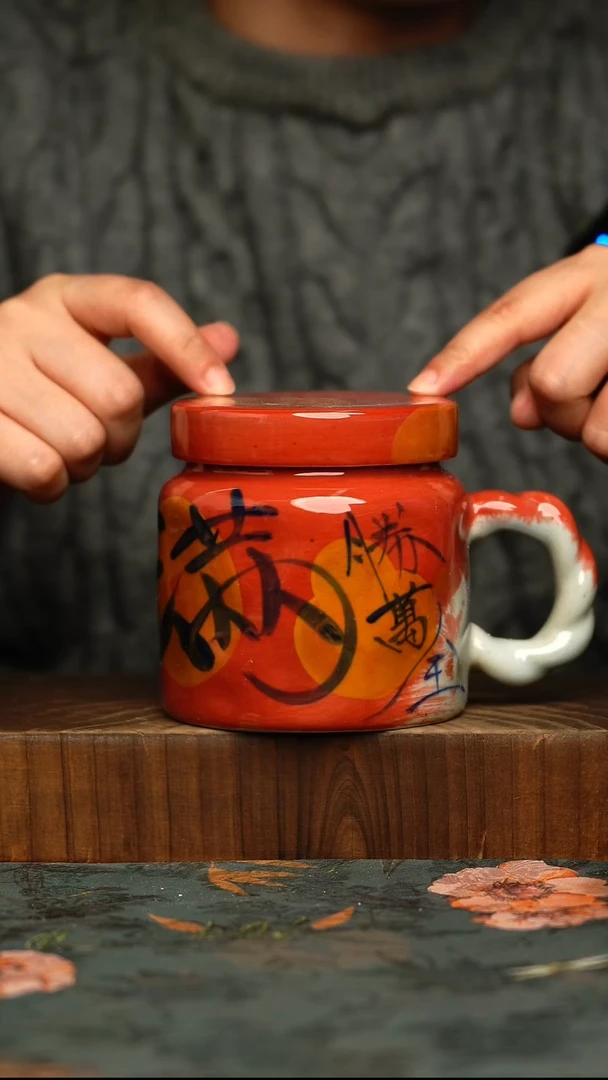 杯釉下彩手工手绘同款陶器