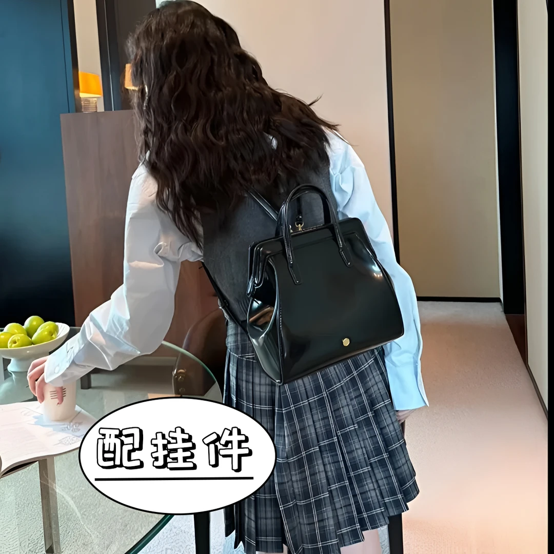 韩国小众设计两用双肩包新款复古背包手提包双肩包女包包夏天百搭