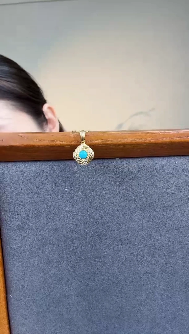 绿松石未镶嵌吊坠(不含链)【灵熙专属】S925美松圆形吊坠（4mm）正品