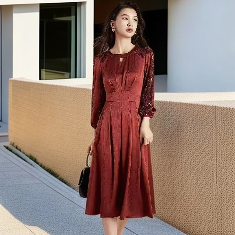 8808#【木兮兮专属】2025年春季新款气质显瘦百搭时尚简约连衣裙