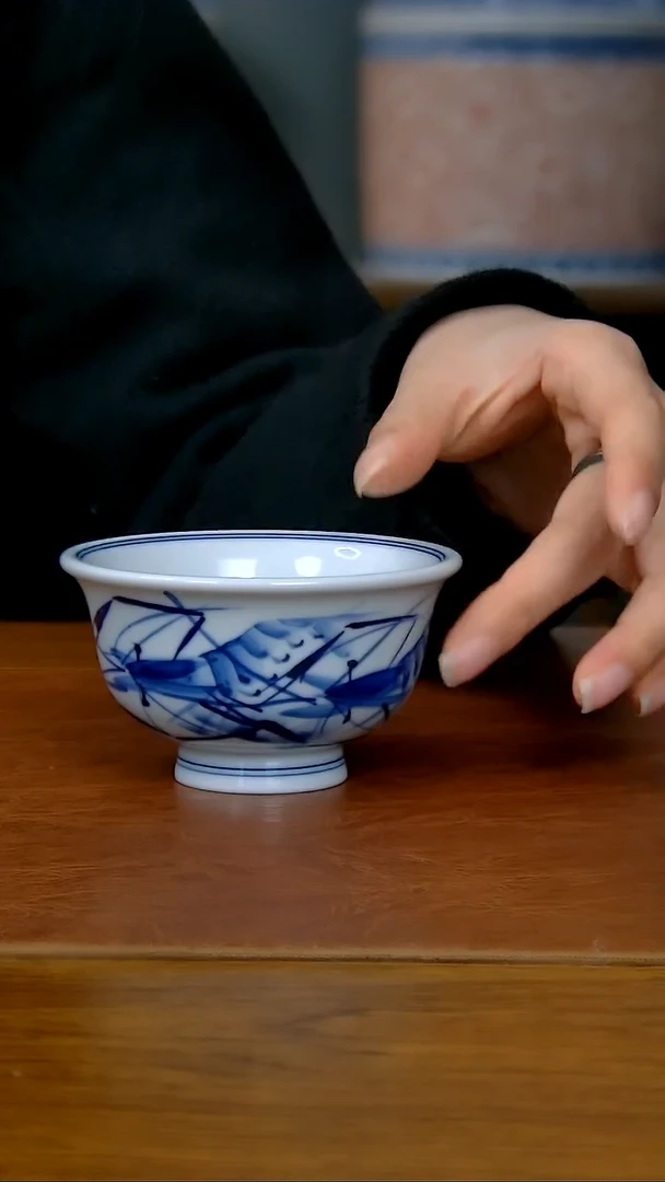 【闪购商品】陶瓷虾趣压手杯