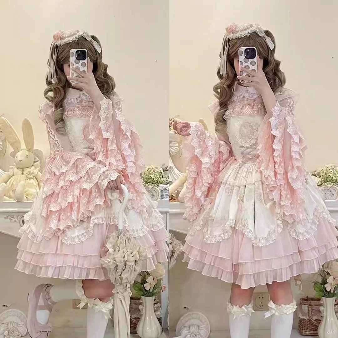 暖暖现货-兔与樱lolita裙粉色现货原创过年可发夏季连衣裙裙子
