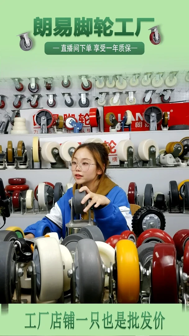 4寸板车蓝轮2定2转